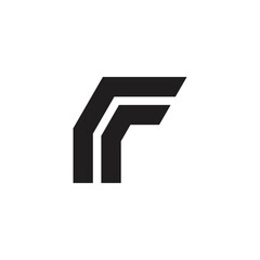 letter f r simple geometric stripes lines logo vector