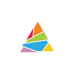 triangles colorful mosaic fun symbol logo vector