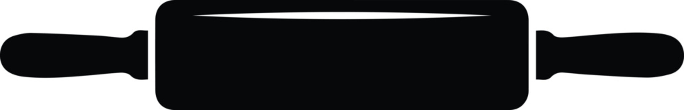 Minimalist black rolling pin kitchen utensil silhouette vector icon