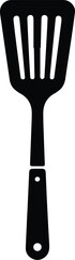 Minimalist black spatula kitchen utensil silhouette vector icon