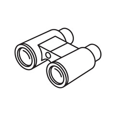 Binoculars Line Art Vector Illustration Isolated on White Background for Coloring Page, Icon, or Symbol Design
