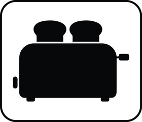 Minimalist black electric toaster kitchen appliance silhouette vector icon