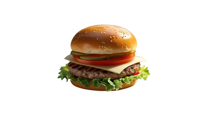 Delicious classic cheeseburger with fresh ingredients on a bun