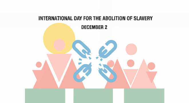 Breaking the Chains A Powerful Abstract Illustration for the International Day for the Abolition of Slavery on December 2nd, Symbolizing Freedom and Human Rights