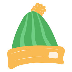 Collection of cute winter hats and ear warmers in flat design Illustration