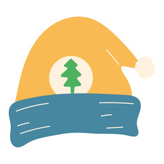 Collection of cute winter hats and ear warmers in flat design Illustration