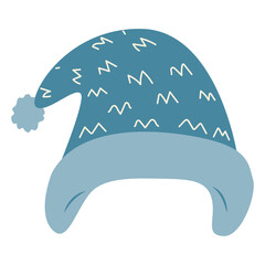 Collection of cute winter hats and ear warmers in flat design Illustration