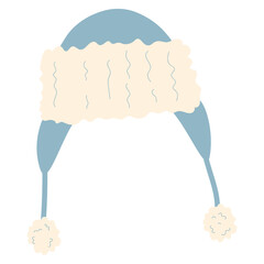 Collection of cute winter hats and ear warmers in flat design Illustration