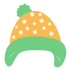 Collection of cute winter hats and ear warmers in flat design Illustration