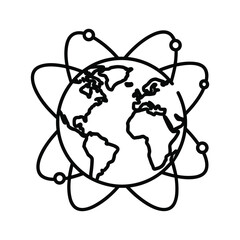 Global network connections around planet earth, technology icon