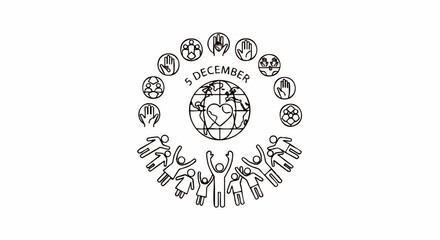 International Day of Persons with Disabilities celebration graphic with diverse people around the globe