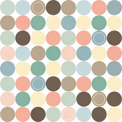 Pastel Polka Dot Seamless Circle Pattern Background