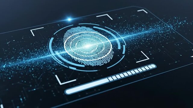 Digital Fingerprint Scan Technology Security Concept.