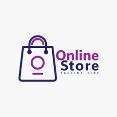 Online store logo vector templates for e-commerce, web, and