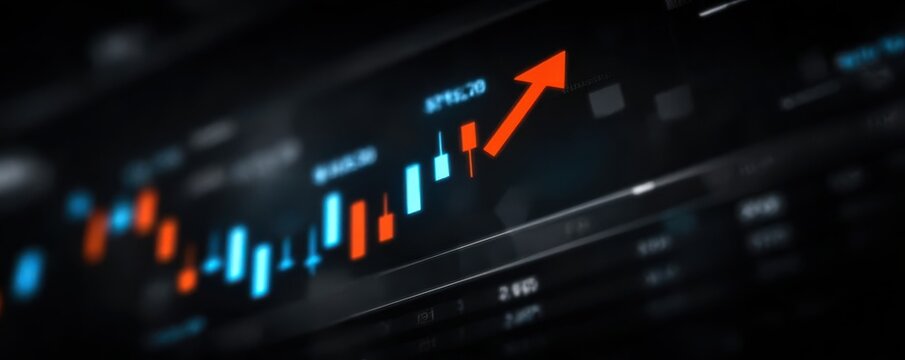 A sophisticated data channel shows financial direction with enhancement improving performance precision and demonstrating how profit increases alongside the variable rate chart