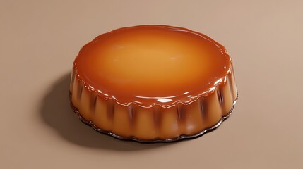 Sweet caramel flan with a shiny glaze