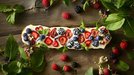 Sweet crepes rolled with fresh berries