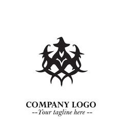 Mystical Black Witch Logo Symbol on White Background for Modern Magical Branding Design Effects