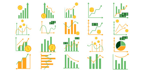 Business Doodle Graph with Money