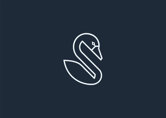 A geometric swan logo formed with elegant linear facets, highlighting its curved neck and graceful silhouette, symbolizing purity, beauty, and refined serenity