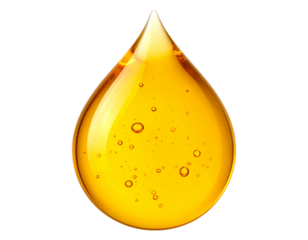 Single Golden Honey Drop Isolated on White