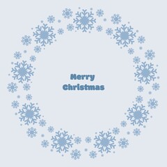 Snowflake wreath with holiday text