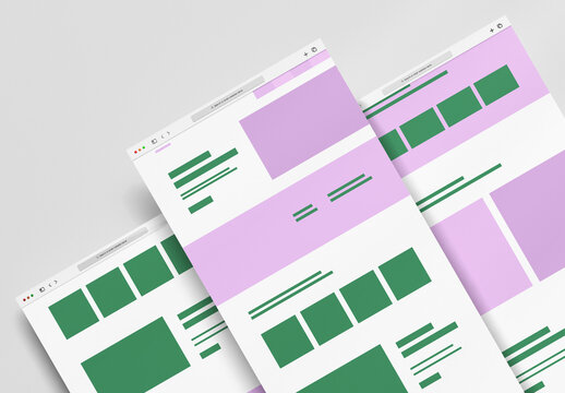 High Fidelity Website Layout Design Wireframe Template