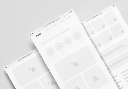 Low Fidelity Website or App Wireframe Layout Template