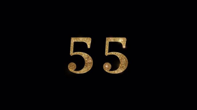 Luxury golden countdown from 60 to 0 seconds dark background. countdown timer for celebration and anniversary. 4k