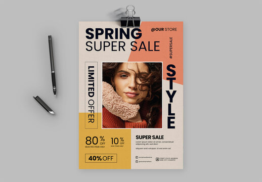 Spring Super Sale Fashion Flyer Template