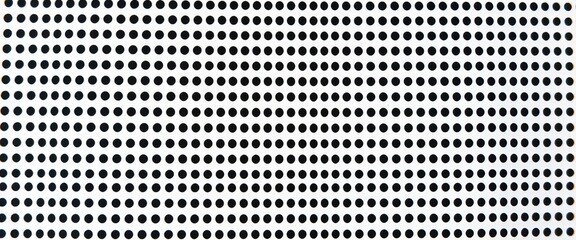 Close-up of a halftone dot pattern texture, showing varying densities of black dots on white background,  vintage, halftone