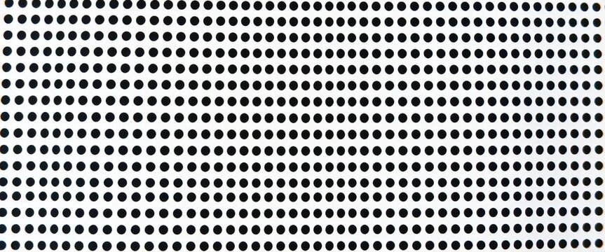 Close-up of a halftone dot pattern texture, showing varying densities of black dots on white background,  vintage, halftone