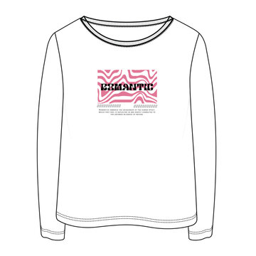 A minimalist long-sleeve top featuring a bold rectangular graphic with wavy abstract lines and the word &ldquo;BEAUTIFUL&rdquo; in the center. Clean line-art styling highlights a modern, trendy, and youthful appa