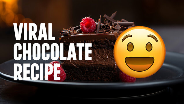 Delicious chocolate cake dessert with fresh raspberries and chocolate shavings a viral recipe sensation - Powered by Adobe