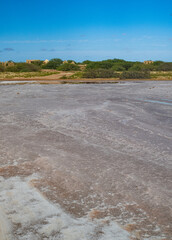 Abandoned Curral Velho Village overlooking the salt flats of Boa Vista island