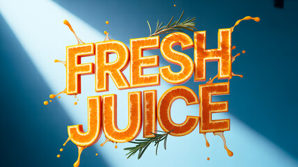 Obraz premium Fresh Juice text typography