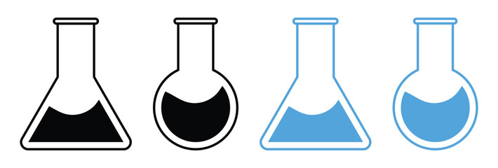 Lab Flask Icon set Vector illustration.