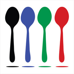 Spoon with shadow silhouette isolated on white background. Spoon icon vector illustration design
