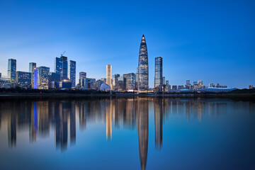 Obraz premium Shenzhen skyline at night