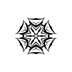 Intricate Six-Pointed Geometric Star Mandala or Abstract Hexagonal Symbol