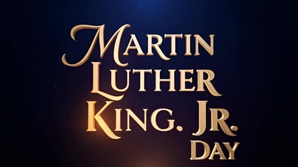 Elegant Golden Text Animation for Martin Luther King Jr Day.