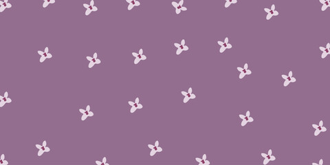 Fototapeta premium Soft Lilac Botanical Seamless Pattern for Surface Design. A gentle lilac floral seamless pattern featuring soft purple blooms. Ideal for textiles, packaging, wallpaper, and modern decorative projects.