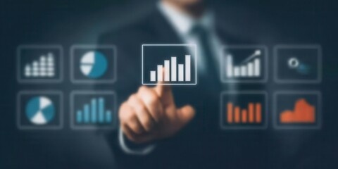 Strategic economic management tracks percentage of users and financial profit rate to optimize company performance and forecast growth trends accurately