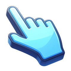 Fototapeta premium 3d Click pointer cursor hand icon on white background - 3d illustration