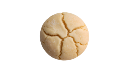 Cracked egg shaped cookie isolated on transparent background