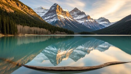 Serene Mountain Lake Reflection at Sunrise | Peaceful Nature Landscape Photography