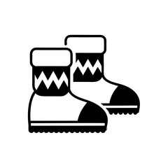 Cozy winter boots icon with a fur edge, representing warmth, comfort, and winter protection.
