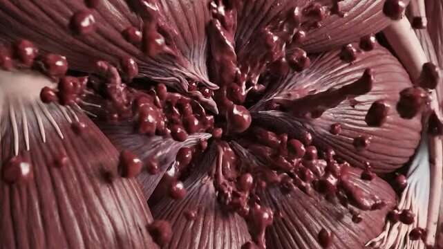 Detailed Macro View of Human Skeletal Muscle Fibers and Bundles Textured Red Brown Toned Realistic Medical Illustration Close Up