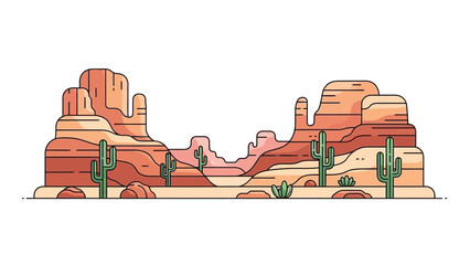 Explore the vibrant desert landscape with towering rock formations and iconic cacti, perfect for travel blogs, nature presentations, and southwestern themed design