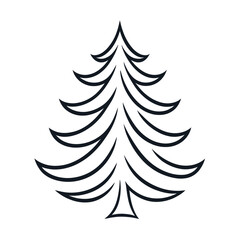 Elegant Minimalist Dark Gray Stylized Christmas Tree Outline with Subtle Debossed Shadow on Smooth Gray Background. Perfect for Modern Holiday Designs, Winter Graphics, Festive Greetings, Digital Art